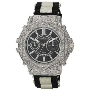 53mm Montres Carlo Men's Hip Hop Rapper Stones Silver Clubbing Luxury Watch